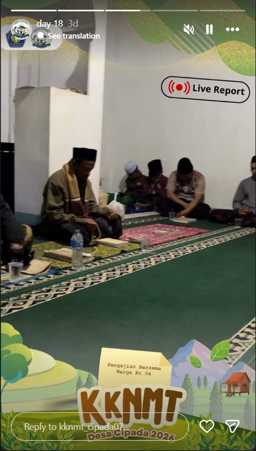 KKNM-T Kelompok 07 UNIVERSITAS NURTANIO BANDUNG, Gelar Pengajian Bersama Warga RT 04 Desa Cipada
